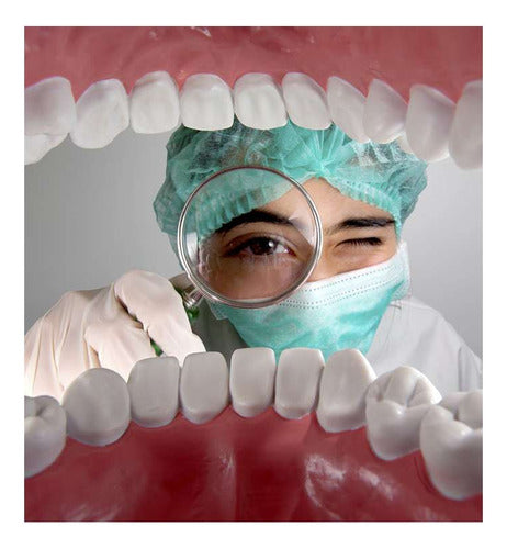 Vinyl 60x60cm Dentistry Smile Healthy Mouth Magnifying Glass 0