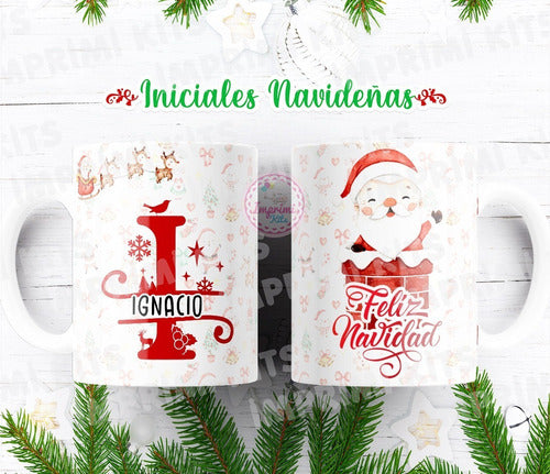 Diseños Navidad Tazas Alfabeto Diseño Sublimar Rojo #tn07 4