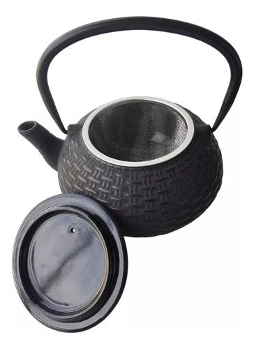 Japanese Style 800ml Cast Iron Teapot with Stainless Steel Infuser - Black 2