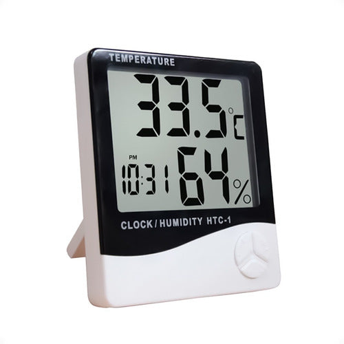 Lcd Temperatura Humedad Medidor Reloj Higrómetro Interi Otec 0