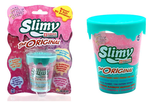 Wabro Slimy Slime The Original 80gr Efecto Metalico Celeste 2