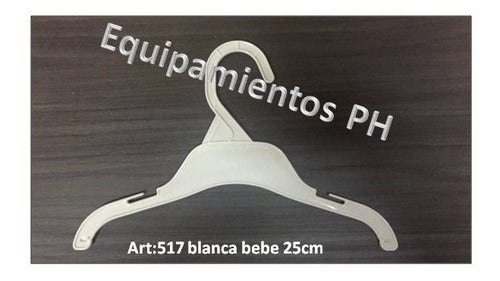 Equipamientos PH Perchas Blancas Para Bebe 25 Cm - Ropa Infantil Pack X 50 0