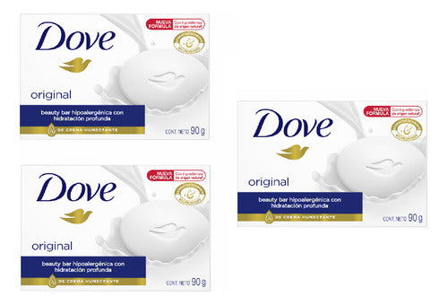 Dove Original Bathroom Soap Individual Pack X3 - 90g Each 0