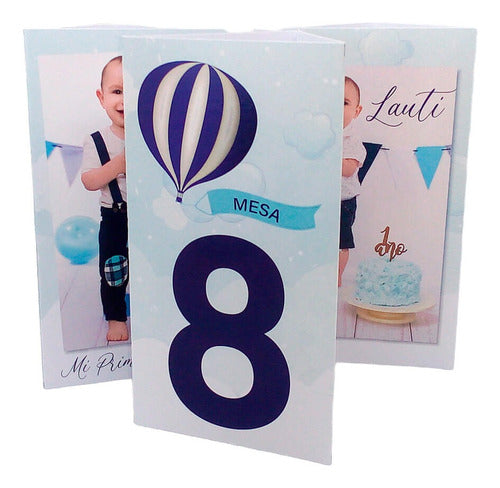 6 Customized Triptych Centerpieces for Baptism First Year Celebration 0