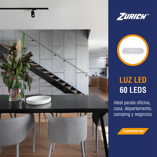 Zurich Luz De Emergencia Recargable 60leds 6