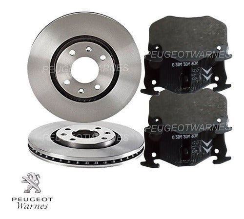 Brake Discs Rear + Original Brake Pads Peugeot 206 GTI 2.0 N 0