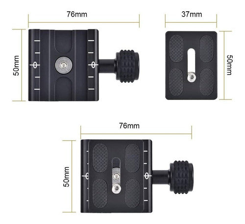 Utebit Aluminum QR Clamp Adapter for Tripod 5