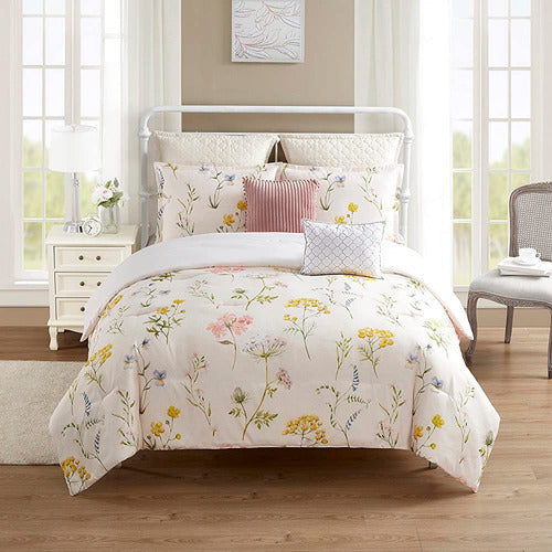 Sweet Home Collection Queen Comforter Set 7 Piezas Ultra Soft Fashion Printed Bedding 1