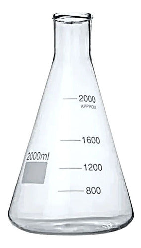 Erlenmeyer 2000ml Vidro + Tela De Arame 26x26cm C/refratário 1