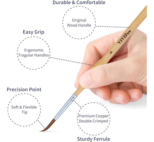 VIVIFun Detail Painting Brush Set of 12 Pieces 1