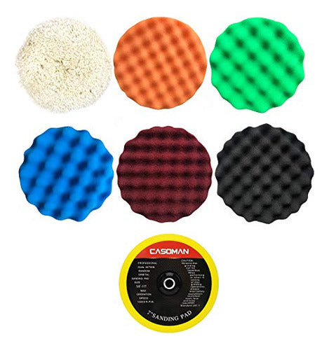 Casoman 7-inch Buffing And Polishing Pad Kit, 7 Pieces 7  Po 1