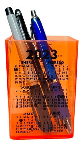 100 Colorful Pen Holders with Logo and 2019 Calendar 42