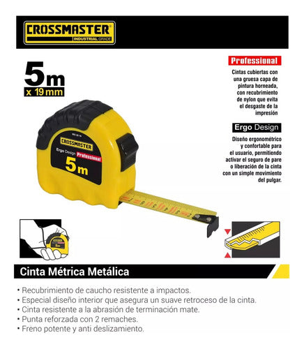 CrossMaster Professional Measuring Tape 5mt X19mm 9932016 1