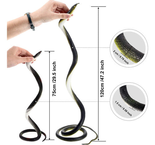 Blulu Realistic Large Rubber Snakes for Halloween 1