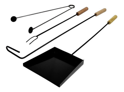 Grill Kit: Cutting Board, Pig Roaster, Shovel, Poker, Tongs Pack ×5 1