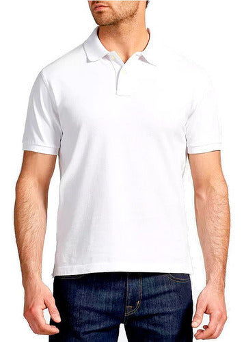 White Plain Collegiate Piqué Polo Shirt Pack of 3 Sizes S-XL 3