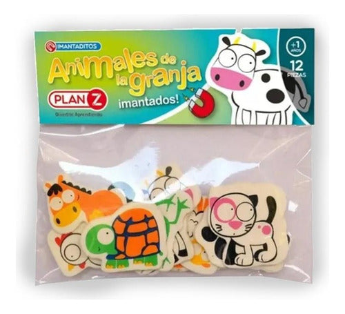 PlanZ Magnetic Farm Animals Set - 12 Pieces 0