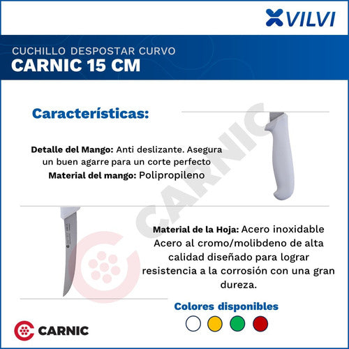 Carnic Cuchillo Despostar Curvo Acero Inoxidable 1060 15cm F 3