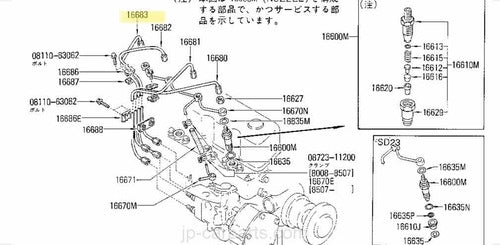 Caño Inyector Nro 4 Nissan 720 Sd23 Original 1