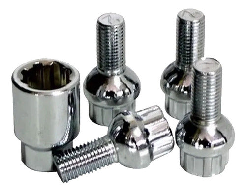 Safety Screws Chrome Car Wheels 12mmx1.50/1.25 Set of 4 0