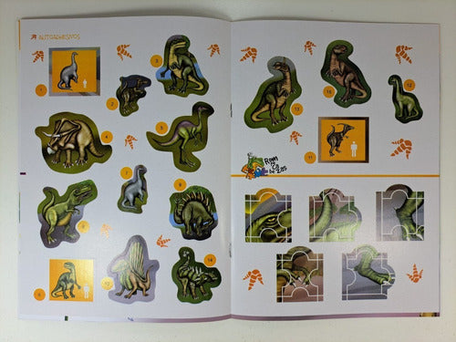 Lote X 4 Libros Pegando Dinosaurios Con Autoadhesivos 6