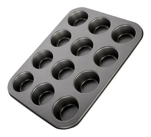 BH 12 Cup Teflon Non-Stick Muffin Pan 35x27 Cm 0