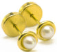 Pair of Pearl Opener Earrings 18k Gold Bezel Guarantee El Trust 1