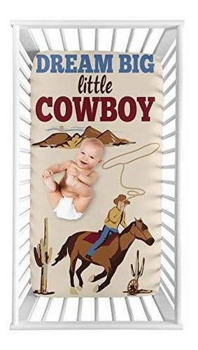 Sábana Ajustable Para Cuna Sweet Jojo Designs Wild West Cowb 0