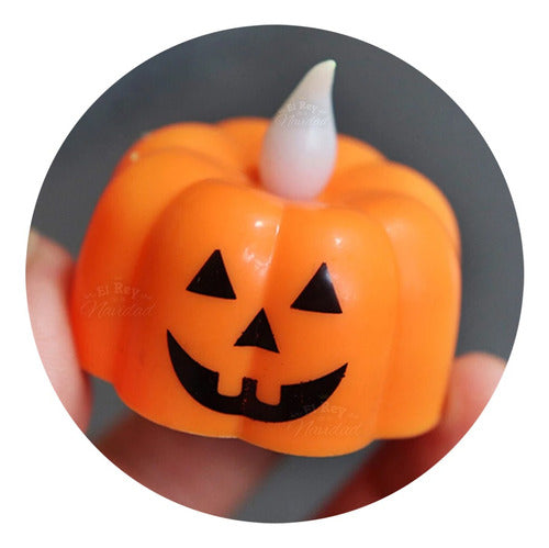 Set of 6 Warm Light Pumpkin LED Electronic Candles for Halloween Decor 9