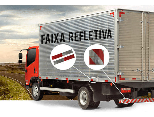 Kit 10 Faixa Refletiva Para-choque Avery Caminhão Van 2m40 2