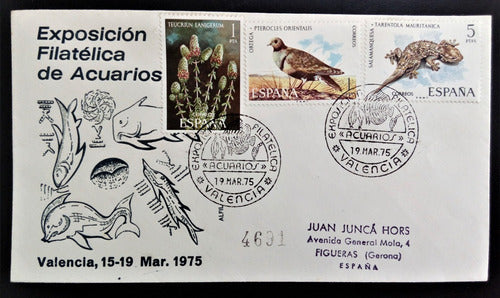 España, Sobre Expos Filatélica Acuarios Valencia 1975 L15379 0