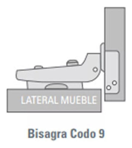 CAB Bisagra Cazoleta Resorte Mueble 35mm Codo 10 2