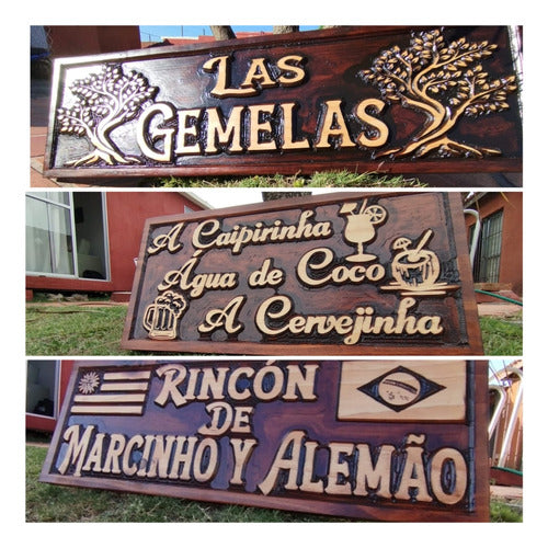 IMDECOUY Wooden Carved Signs for Grills/Homes/Gardens 1