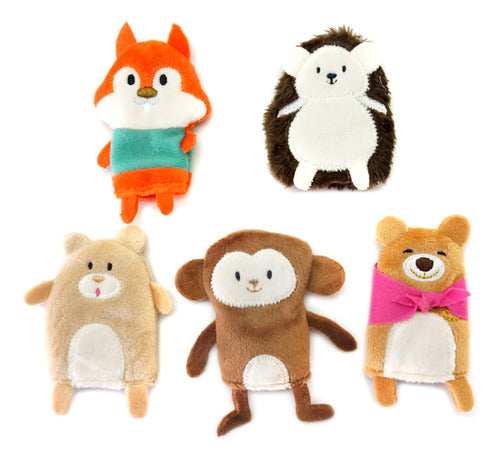 Atrapacuentos Titere Dedo Set Animales Selva Peluche X5 Cuento Juego 2