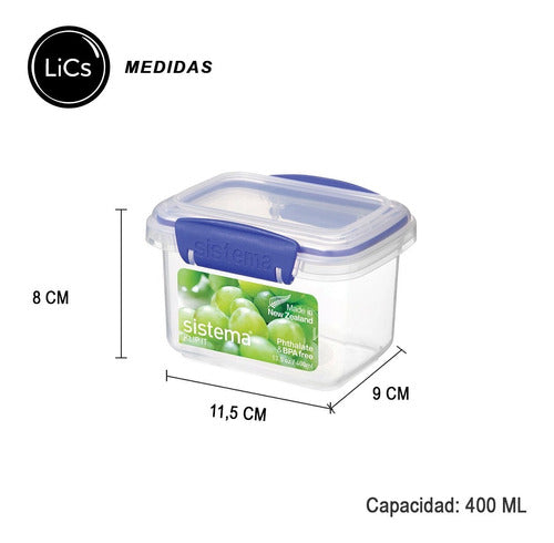 Sistema Packx6 Taper Contenedor Alimento Klip It 400ml Vianda 2