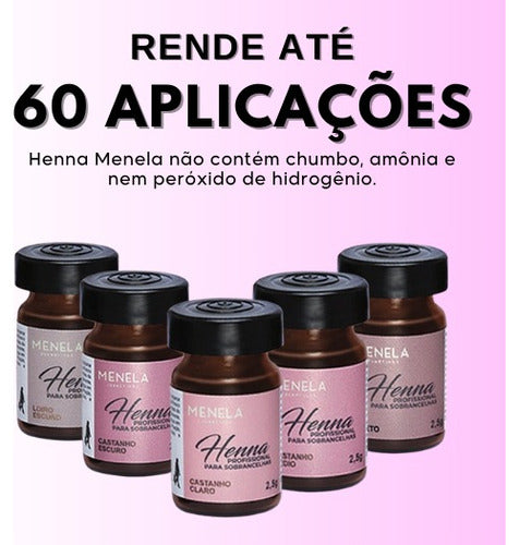 Henna Para Sobrancelhas Menela 2,5g - Castanho Médio 6