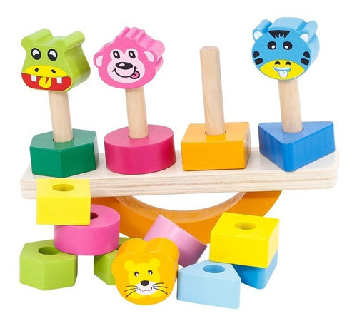 Generic Wooden Balance Scale with Animals to Assemble 3