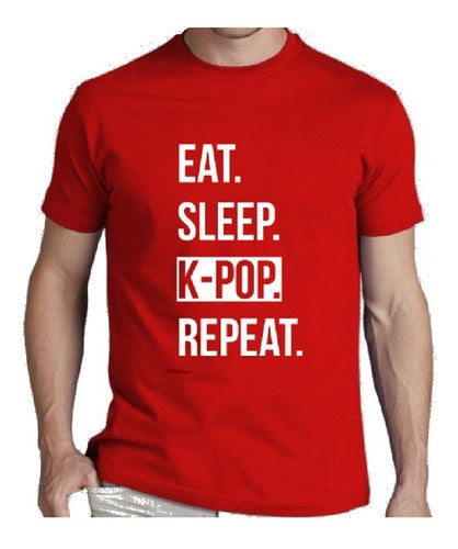 K Pop Eat Sleep And K Pop Korean BTS Twice Pink T-Shirt 0