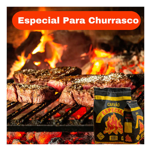 Carvão Vegetal Brasa Forte Para Churrasco 9kg Frete Grátis 2