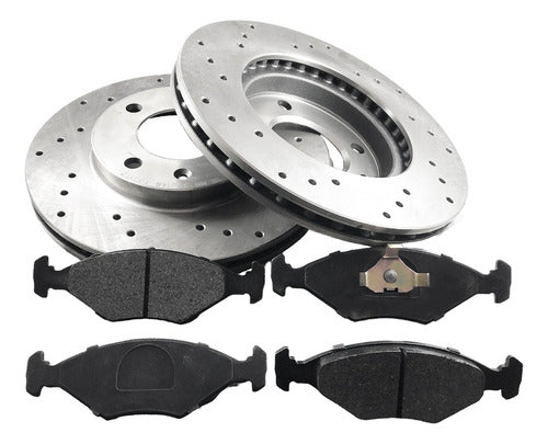 Gr Frenos Racing Disc and Pad Set for Volkswagen Saveiro G3 0