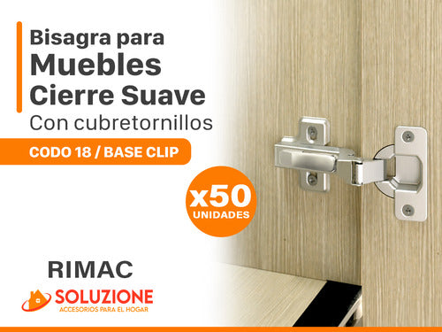 Bisagra 35mm Codo 18 Cierre Suave Premium X 50 Unidades 1