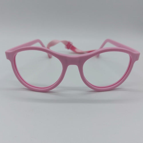 Flexi Gum Kids Round Flexible Glasses Pink 1