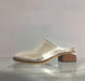 Mandarine Leather Low-Heel Clog with Platinum Golden Leather and Metal Wedge 2