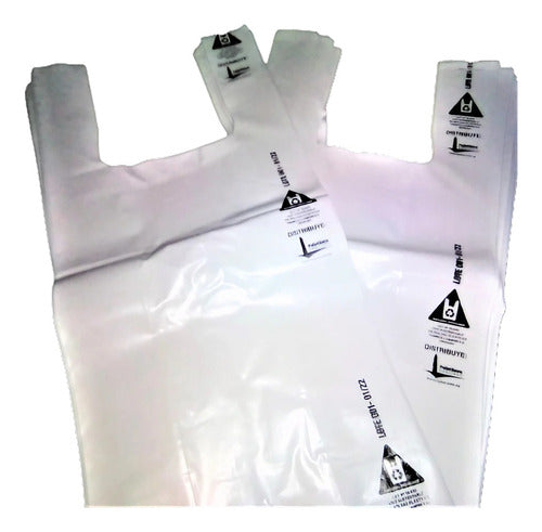 Polietileno Obelisco Reusable T-Shirt Bag 42x55 Super Strong - Pack of 250 0