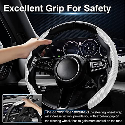 Cartist Carbon Fiber Universal Steering Wheel Cover for Car - 09 3