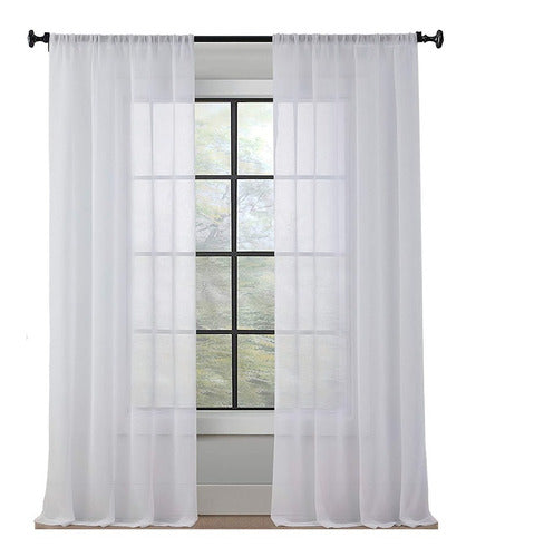 Modo Hogar Juego De Cortinas En Tela Voile 145x230 3