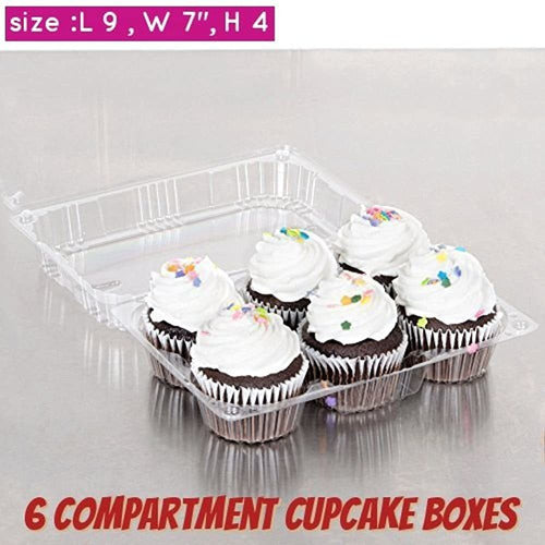 Txin 6 Cajas De Cupcake Para Compartimentos Clear Cupcake And Muffin Containers 1