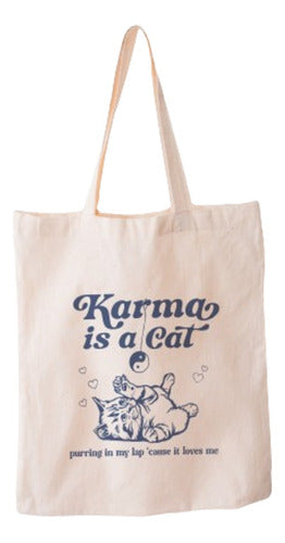 Canvas Tote Bag Taylor Swift Karma Cat 0