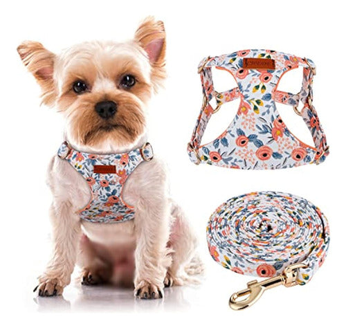 Chede Dog Harness with Floral Pattern 0