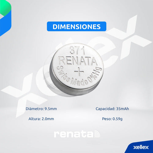 30 X Pilas Renata 371 Sr920sw Original Suiza Blister Cerrado 1